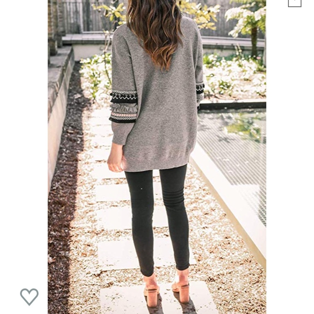 Boho long sleeve cardigan with pockets NWOT - Picture 2 of 3